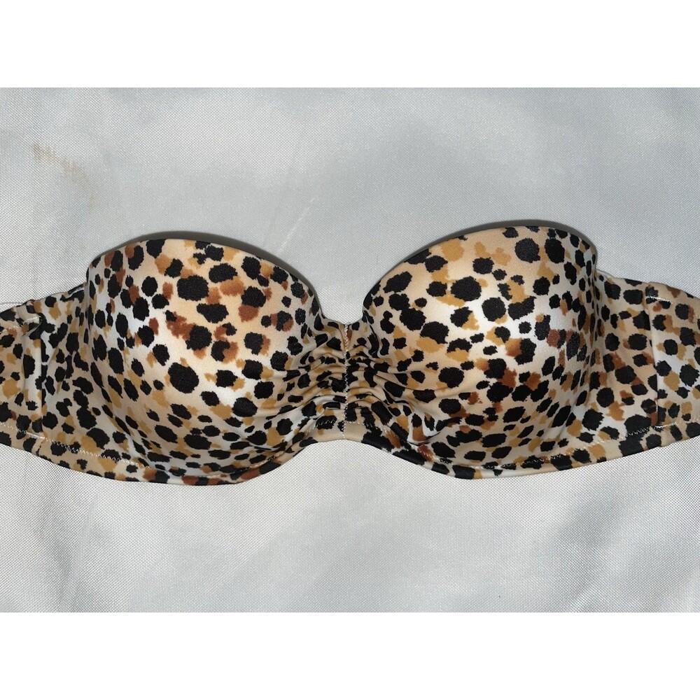 Victoria's Secret 36A Swim Top Push sexy women's strapless Leopard Animal Print